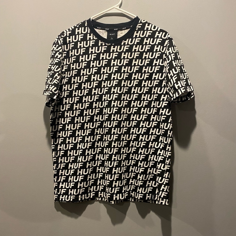 HUF transit logo all over t shirt